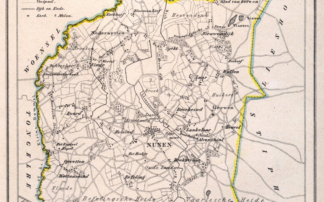 Kaart gemeente Nuenen c.a. 1866