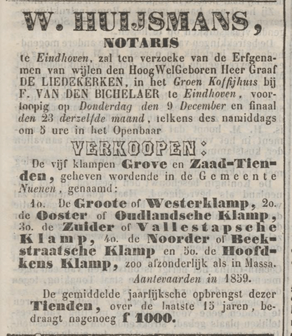 1859 Afschaffing Tiendrecht